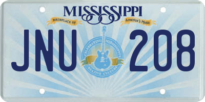 MS license plate JNU208