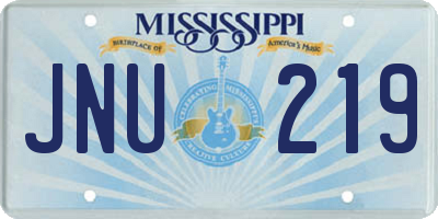 MS license plate JNU219