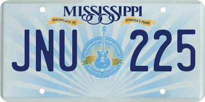 MS license plate JNU225
