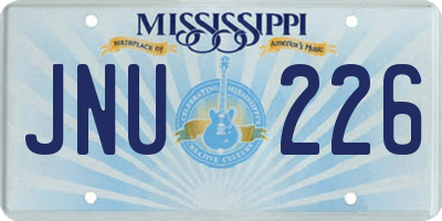 MS license plate JNU226