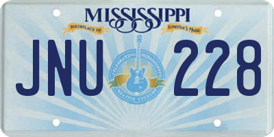 MS license plate JNU228