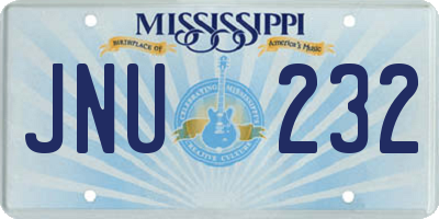 MS license plate JNU232