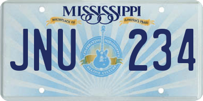 MS license plate JNU234