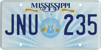 MS license plate JNU235