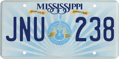 MS license plate JNU238