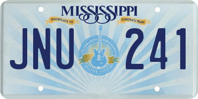 MS license plate JNU241