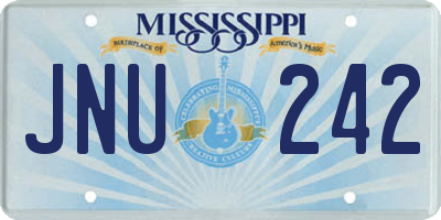 MS license plate JNU242