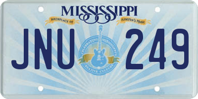 MS license plate JNU249