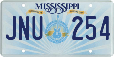 MS license plate JNU254
