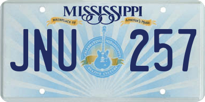 MS license plate JNU257