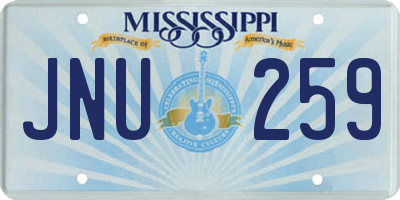 MS license plate JNU259