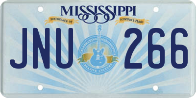 MS license plate JNU266