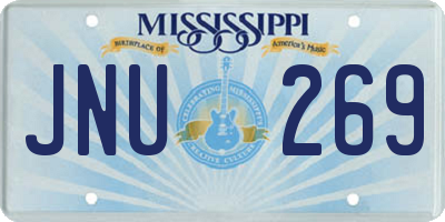 MS license plate JNU269