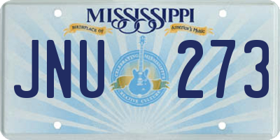 MS license plate JNU273