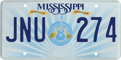 MS license plate JNU274