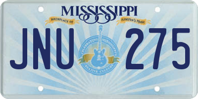 MS license plate JNU275