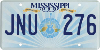 MS license plate JNU276