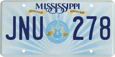 MS license plate JNU278