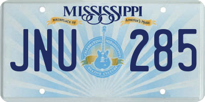 MS license plate JNU285