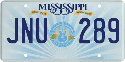 MS license plate JNU289