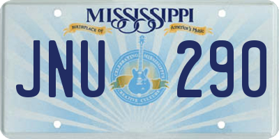 MS license plate JNU290