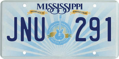 MS license plate JNU291