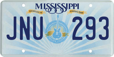 MS license plate JNU293