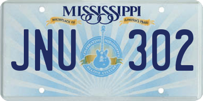 MS license plate JNU302