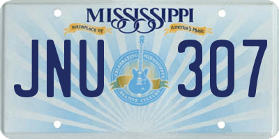 MS license plate JNU307