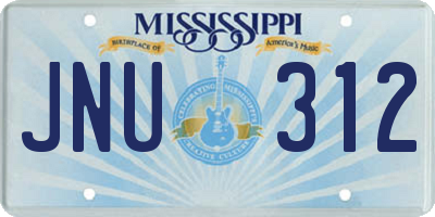 MS license plate JNU312