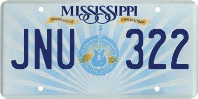 MS license plate JNU322