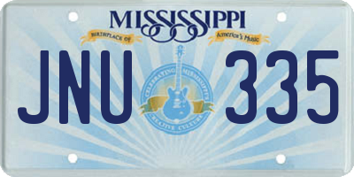MS license plate JNU335