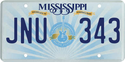 MS license plate JNU343