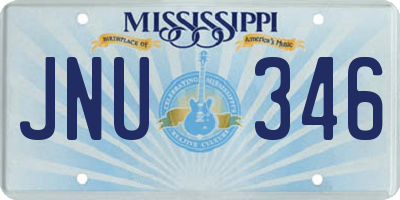 MS license plate JNU346