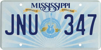 MS license plate JNU347