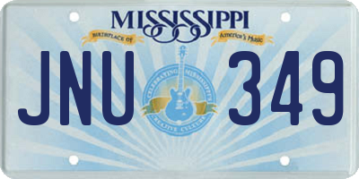 MS license plate JNU349