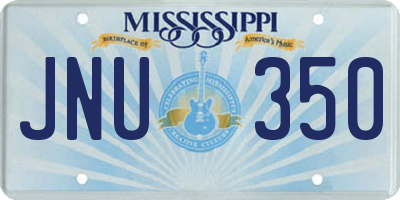 MS license plate JNU350