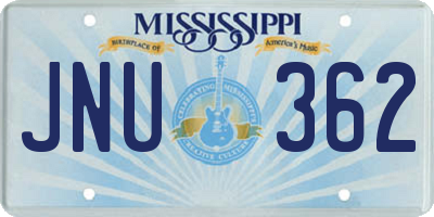 MS license plate JNU362