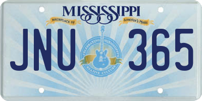 MS license plate JNU365
