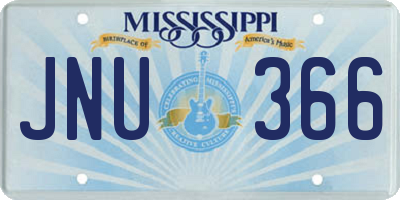 MS license plate JNU366