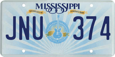 MS license plate JNU374
