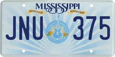 MS license plate JNU375