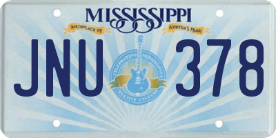 MS license plate JNU378