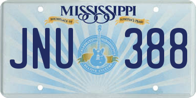 MS license plate JNU388