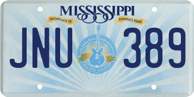 MS license plate JNU389
