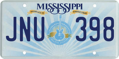 MS license plate JNU398