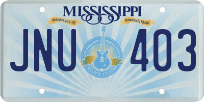 MS license plate JNU403