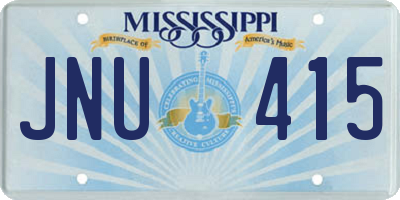 MS license plate JNU415