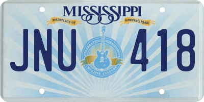 MS license plate JNU418