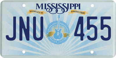 MS license plate JNU455